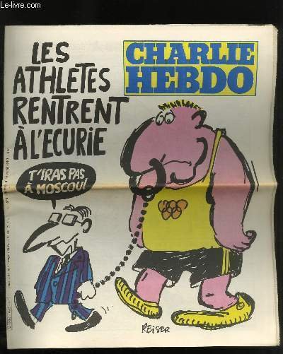 CHARLIE HEBDO N° 492 - LES ATHLETES RENTRENT A L'ECURIE "T'IRA PAS A MOSCOU"