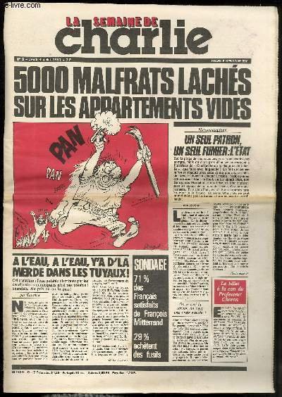 LA SEMAINE DE CHARLIE N°9 - CHARLIE HEBDO N°556 - 5000 MALFRATS LACHES SUR LES APPARTEMENTS VIDES