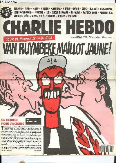 CHARLIE HEBDO N�3 - TOUR DE FRANCE DE LA JUSTICE. …