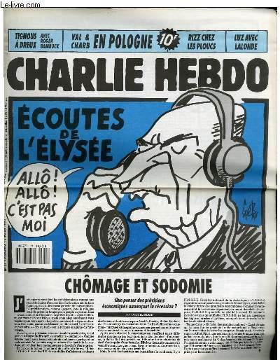 CHARLIE HEBDO N°37 - ECOUTES DE L'ELYSEE "ALLO ALLO C'EST …