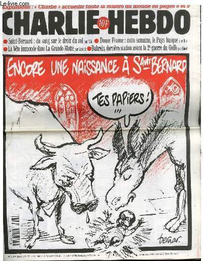 CHARLIE HEBDO N°218 - ENCORE UNE NAISSANCE A SAINT BERNARD …