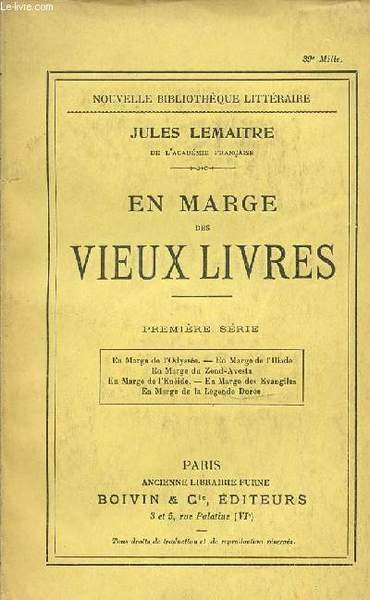 EN MARGE DES VIEUX LIVRES - PREMIERE SERIE : EN …