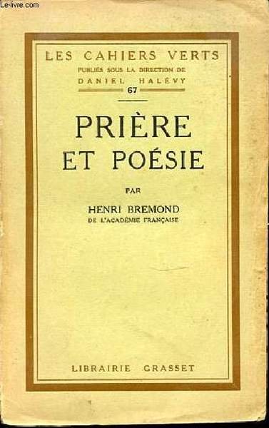 PRIERE ET POESIE - LES CAHIERS VERTS PUBLIES SOUS LA … | Immagine principale
