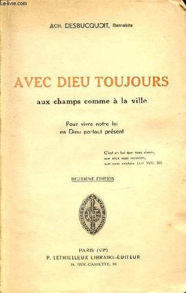 AVEC DIEU TOUJOURS AUX CHAMPS COMME A LA VILLE - …