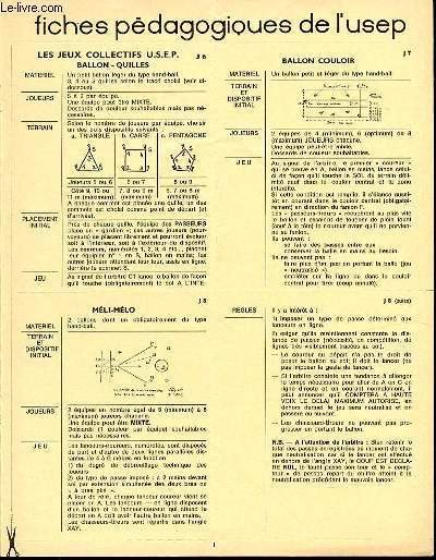 FICHES PEDAGOGIQUES DE L'USEP : JEUX COLLECTIFS (BALLON ET QUILLES, …