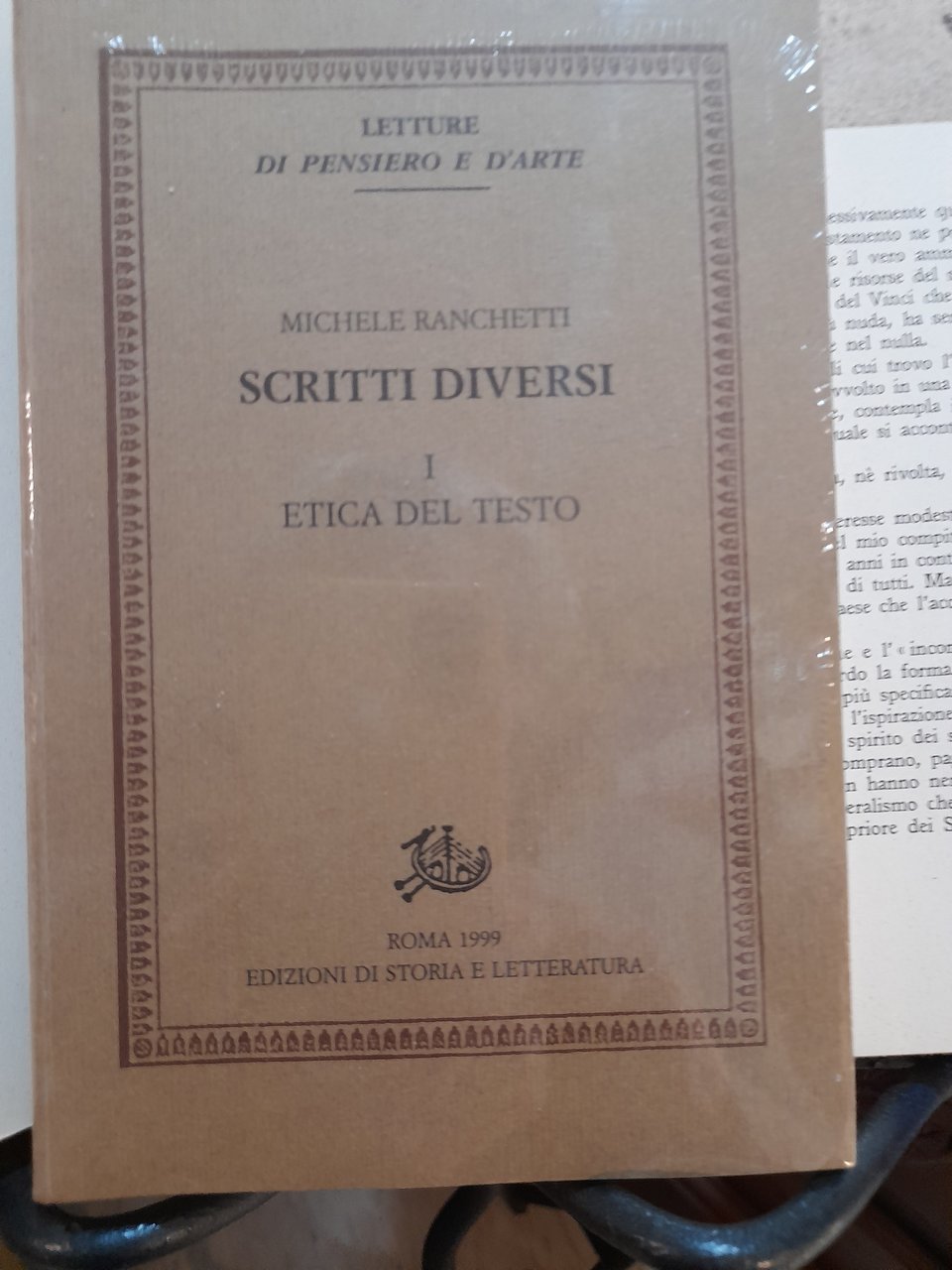 Scritti diversi 1. Etica del testo.