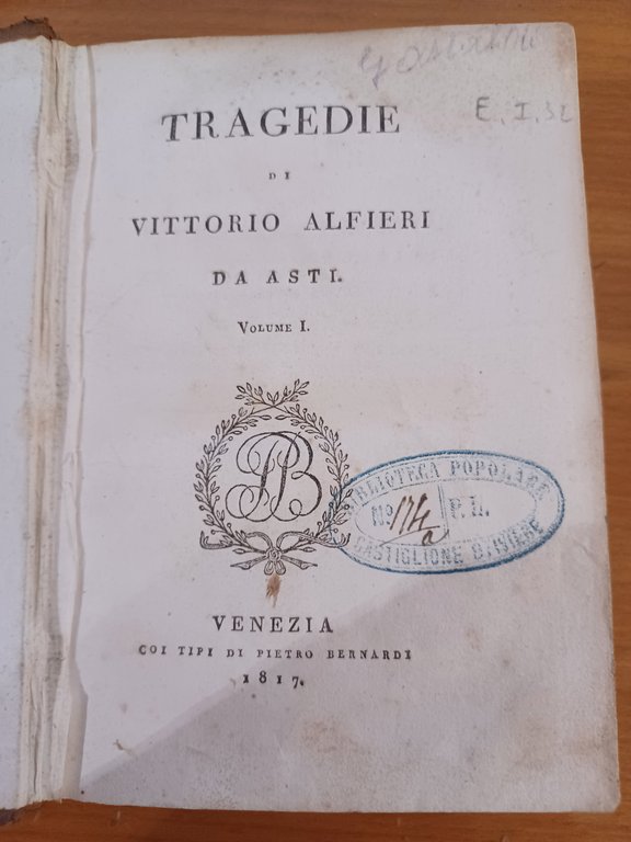 Tragedie di Vittorio Alfieri da Asti