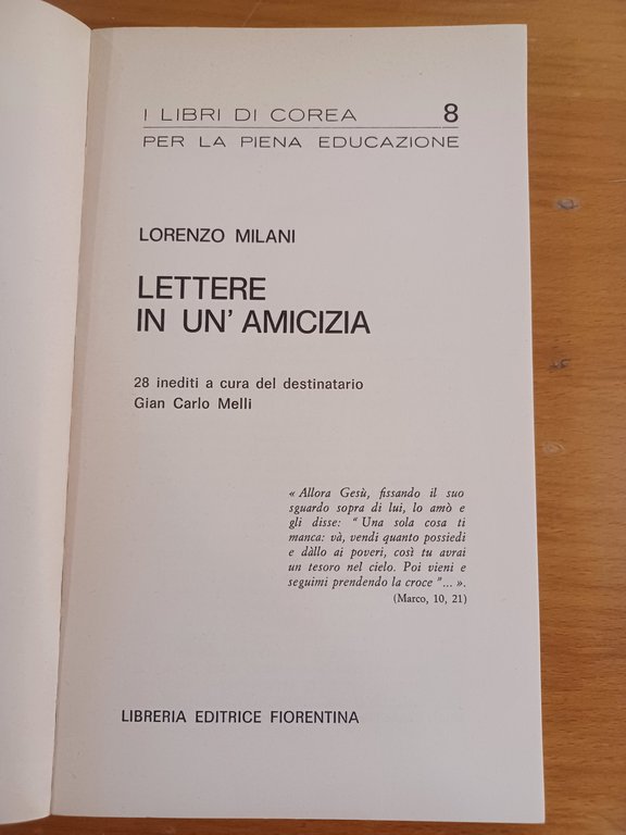 Lettere in un'amicizia di Lorenzo Milani