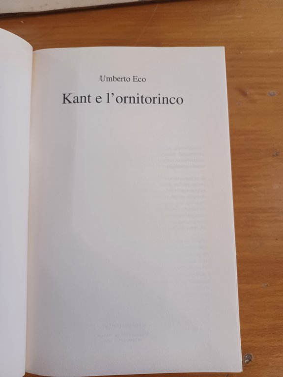 Kant e l'ornitorinco