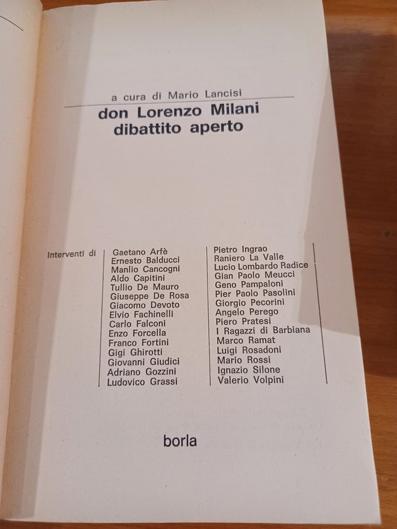 Don Lorenzo Milani. Dibattito aperto