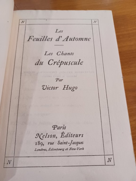 Les feuilles d'automne. Les chants du crépuscule