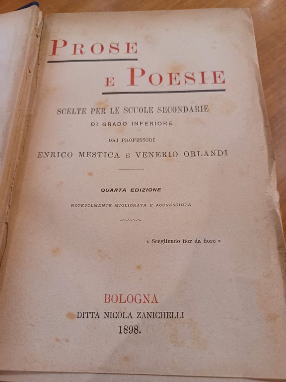 Prose e Poesie scelte per le Scuole secondarie