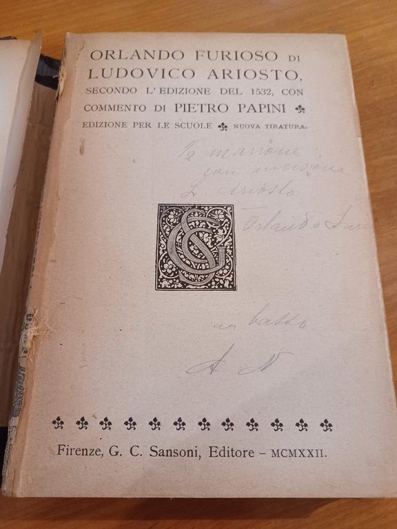 Orlando Furioso di Ludovico Ariosto