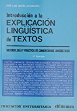 INTRODUCCION A LA EXPLICACION LINGUISTICA DE TEXTOS