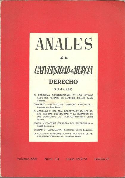 ANALES DE LA UNIVERSIDAD DE MURCIA. DERECHO