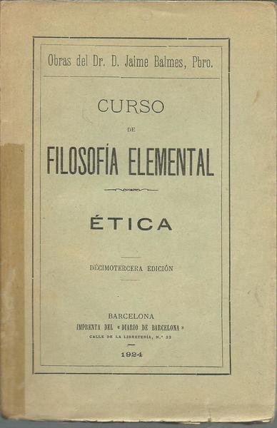 CURSO DE FILOSOFIA ELEMENTAL ETICA