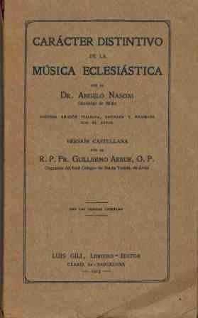 CARACTER DISTINTIVO DE LA MUSICA ECLESIASTICA
