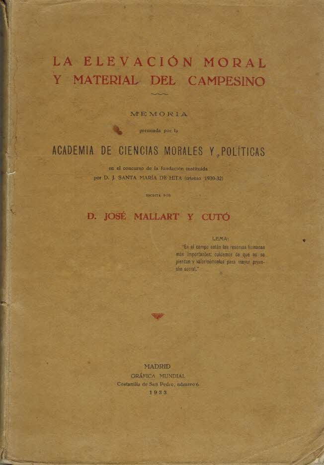 LA ELEVACION MORAL Y MATERIAL DEL CAMPESINO