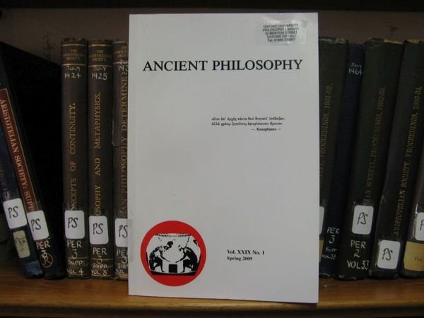 Ancient Philosophy: Vol. XXIX, No. 1, Spring 2009