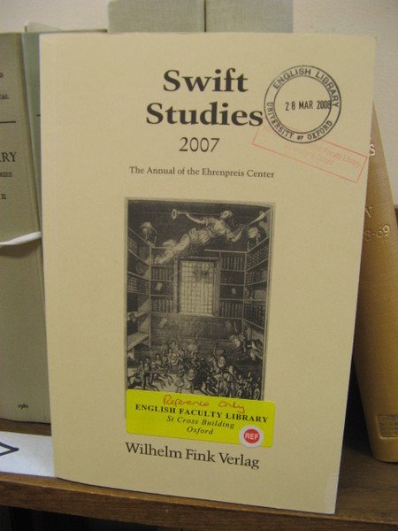 Swift Studies: The Annual of the Ehrenpreis Center, 2007