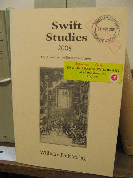 Swift Studies: The Annual of the Ehrenpreis Center, 2008