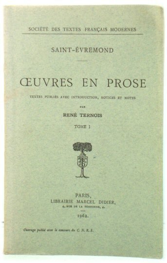 Oeuvres En Prose: Tome I (SociEtE des textes FranCais modernes)