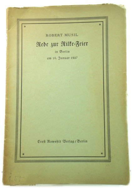 Rede Zur Rilke-Feier in Berlin am 16. Januar 1927