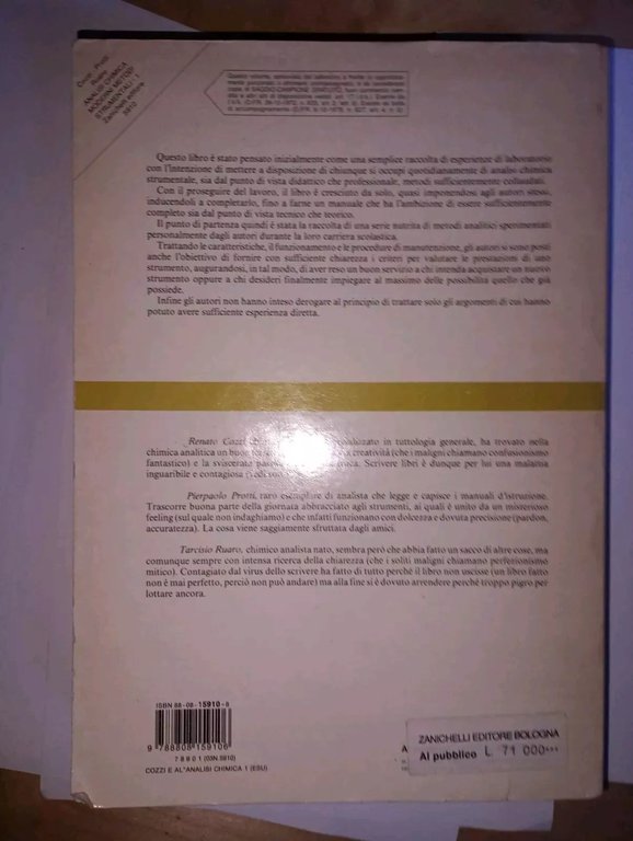 ANALISI CHIMICA MODERNI METODI STRUMENTALI