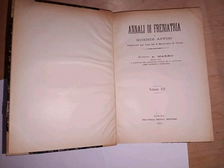 Annali di FRENIATRIA e scienze affini. vol XIV