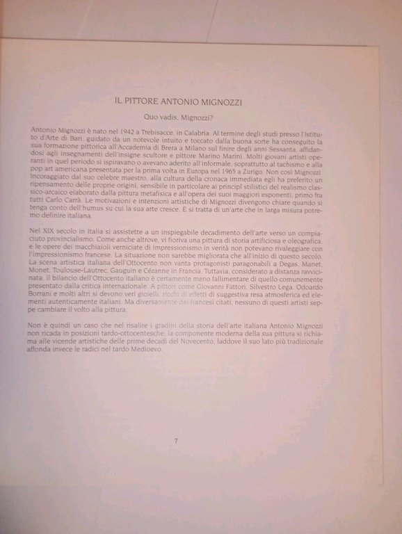 ANTONIO MIGNOZZI - Opere Werke 1980-1993
