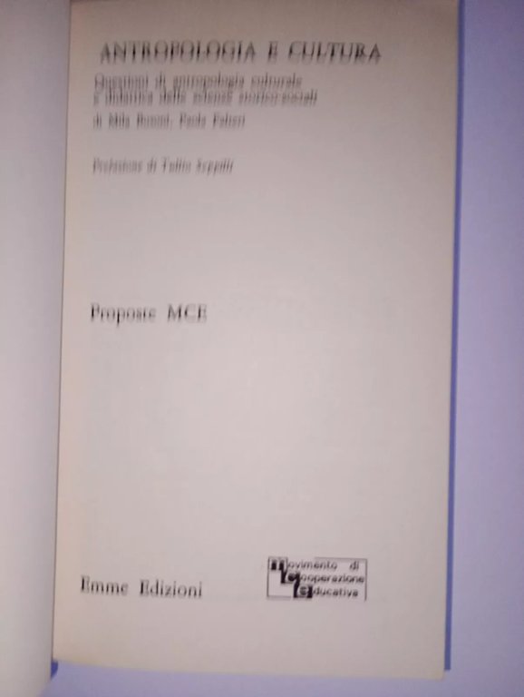ANTROPOLOGIA e CULTURA. questioni di antropologia culturale e didattica delle …
