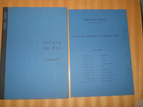 "appunti" 1989-1998 - catalogo mostra Galleria il salotto, 1998