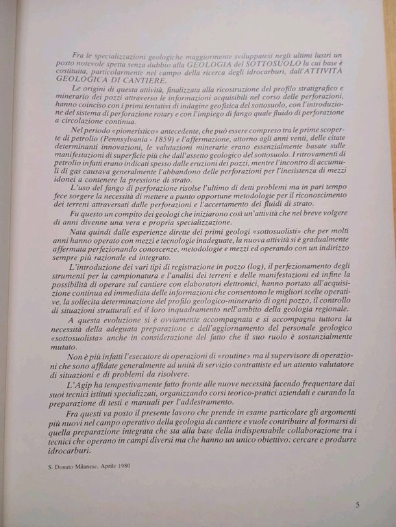 Attività geologica di cantiere nella ricerca di idrocarburi