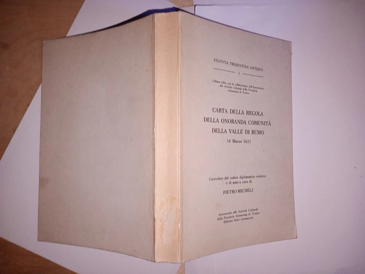 carta della regola della onaranda comunità della valle di Rumo …