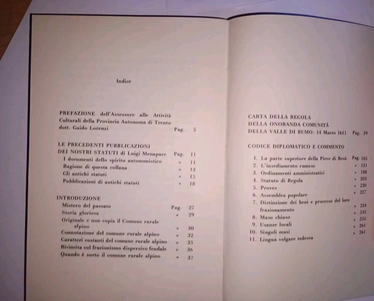 carta della regola della onaranda comunità della valle di Rumo …