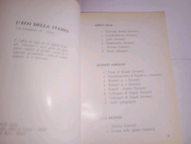 Catalogo scultura e disegno. Artisti Italiani Contemporanei - Palazzo della …