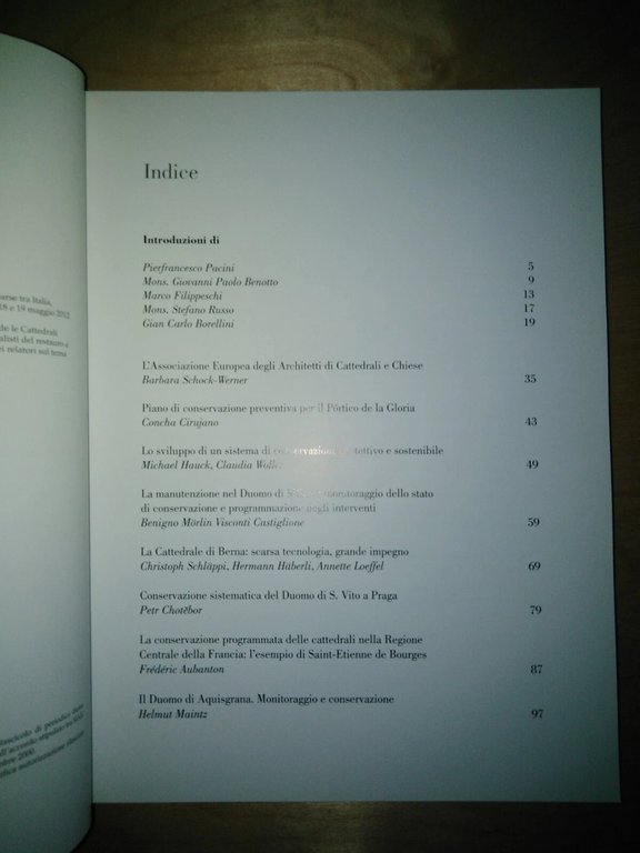 CATTEDRALI EUROPEE, conservazione programmata
