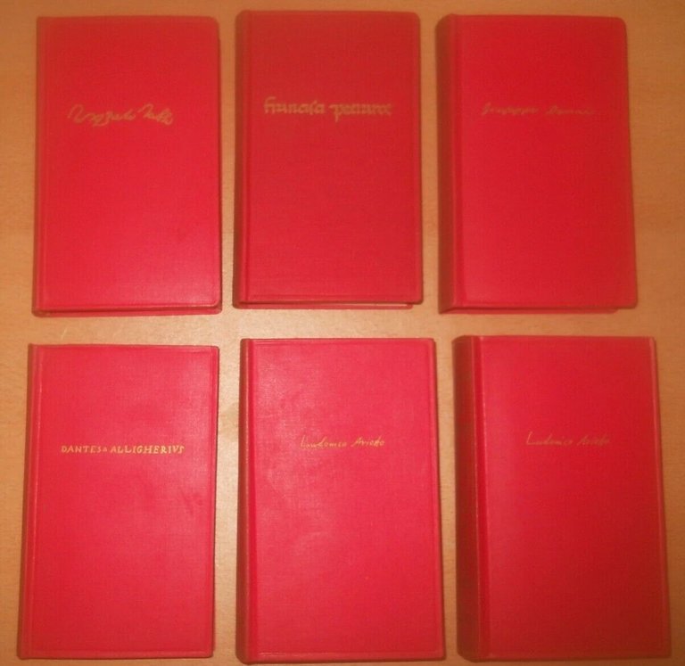 cofanetto 6 volumi Dante Petrarca Ariosto Tasso Parini