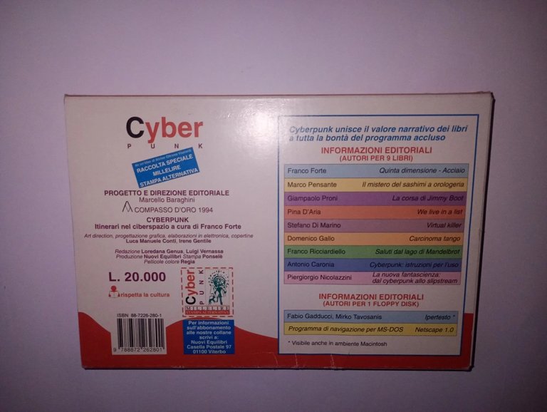 Cyber Punk - Millelire - Stampa Alternativa 1994 , 9 …