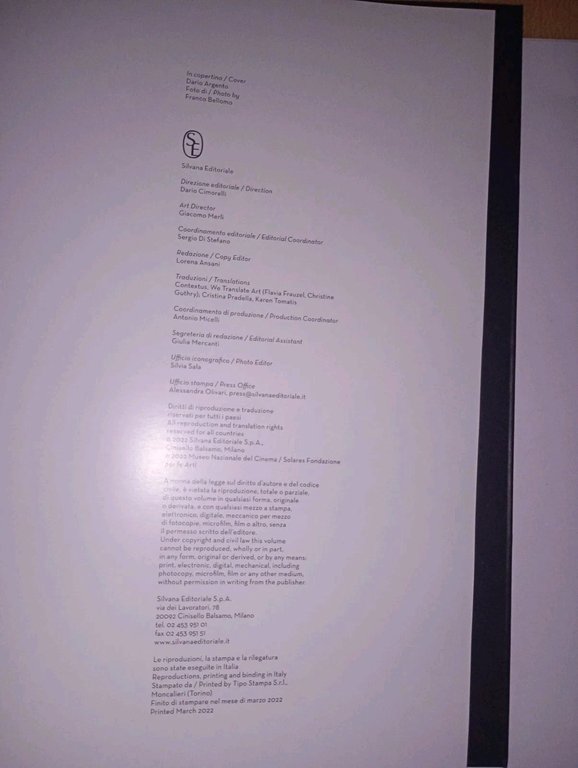 DARIO ARGENTO, Museo Nazionale del cinema - Silvana 2022