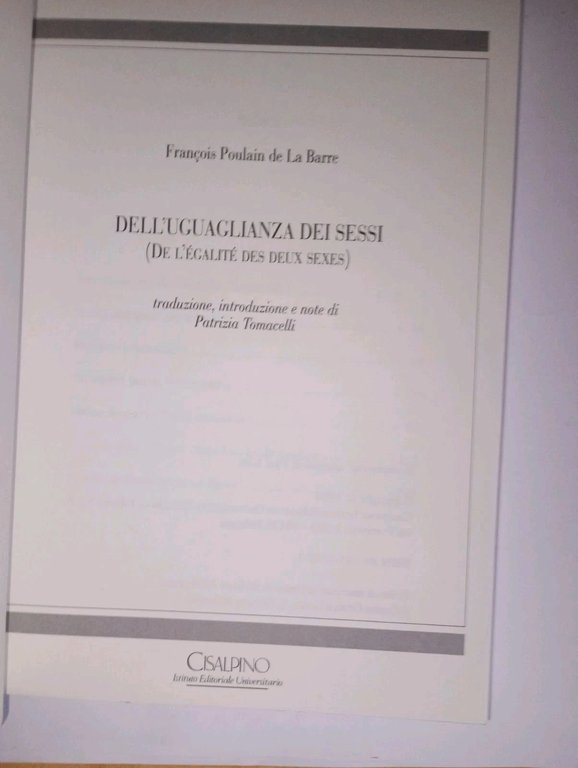 Dell'eguaglianza dei sessi