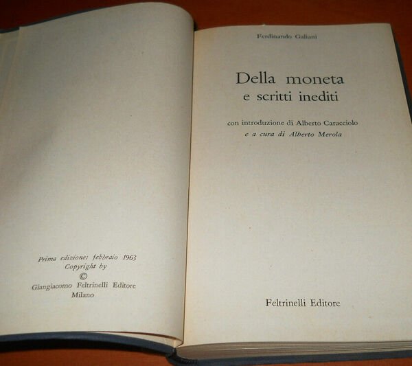 Della moneta e scritti inediti