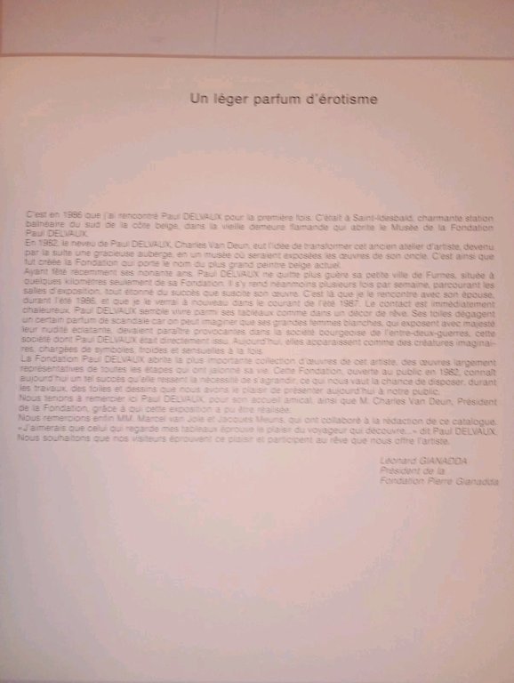 DELVAUX. catalogo mostra Fondation Pierre Gianadda a Martigny, 1988