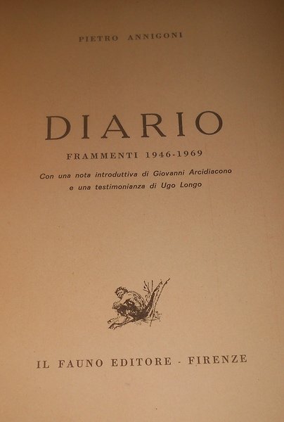 Diario. frammenti 1946-1969