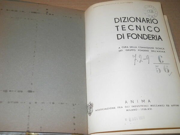 Dizionario tecnico di FONDERIA