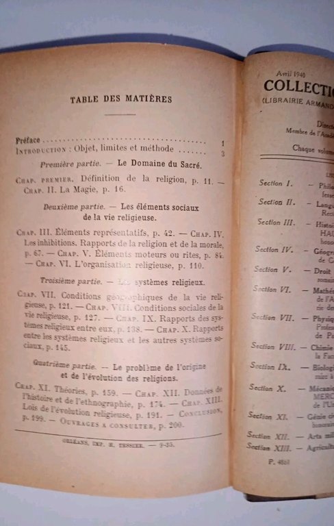 Elements de sociologie religieuse