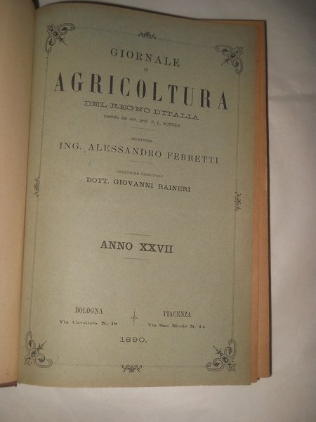 Giornale di Agricoltura Industria Commercio del regno d'Italia - 1890