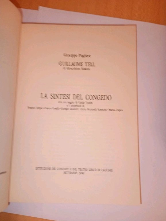 Guillame Tell di Gioacchino Rossini. la sintesi del congedo con …