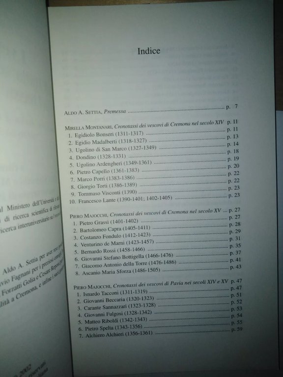I vescovi dell'Italia settentrionale nel basso Medioevo - cronotassi per …