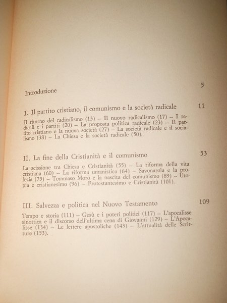 il partito cristiano il comunismo e la società radicale